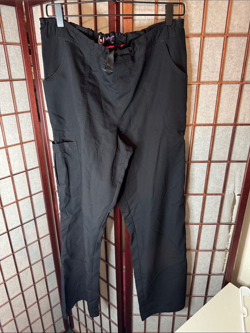 Urbane Black Cargo Scrub Pants